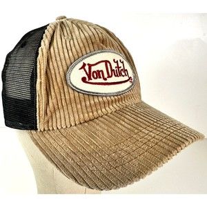 Authentic Vintage Von Dutch Originals Beige/Black Truckers Cap Hat Snapback